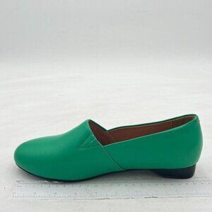 FOWT Green Closed Almond Toe Pumps Solid Color Loafer Flats Slip On Party Shoes